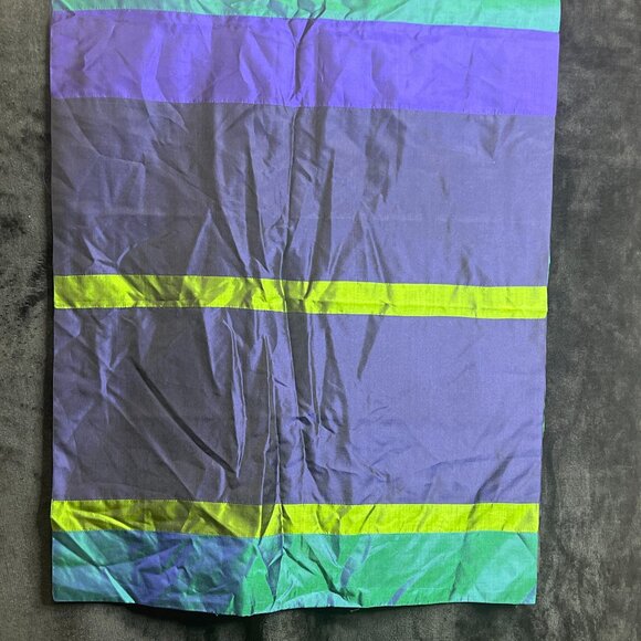 Striped Sheer Scarf Wrap – Purple, Blue & Green – 21” x 64” – Lightweight Access - Picture 1 of 1